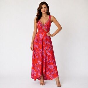 INC International Concepts Maxi Dress Floral Sequin Embellished Tropical Boho 1X